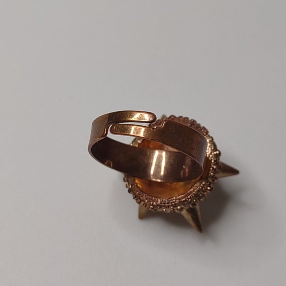 Very Cool Metal Spike And Rhinestone Ring Size 7.5 - Picture 10 of 13